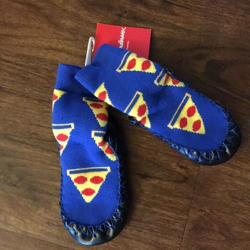 Hanna Andersson Pizza Bootie Slippers Sz 5-7 NEW